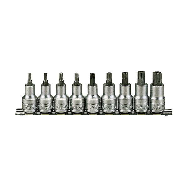 Teng Tools M1213TX - 9 Piece 1/2" Drive TX Bit Socket Set Clip Ra M1213TX